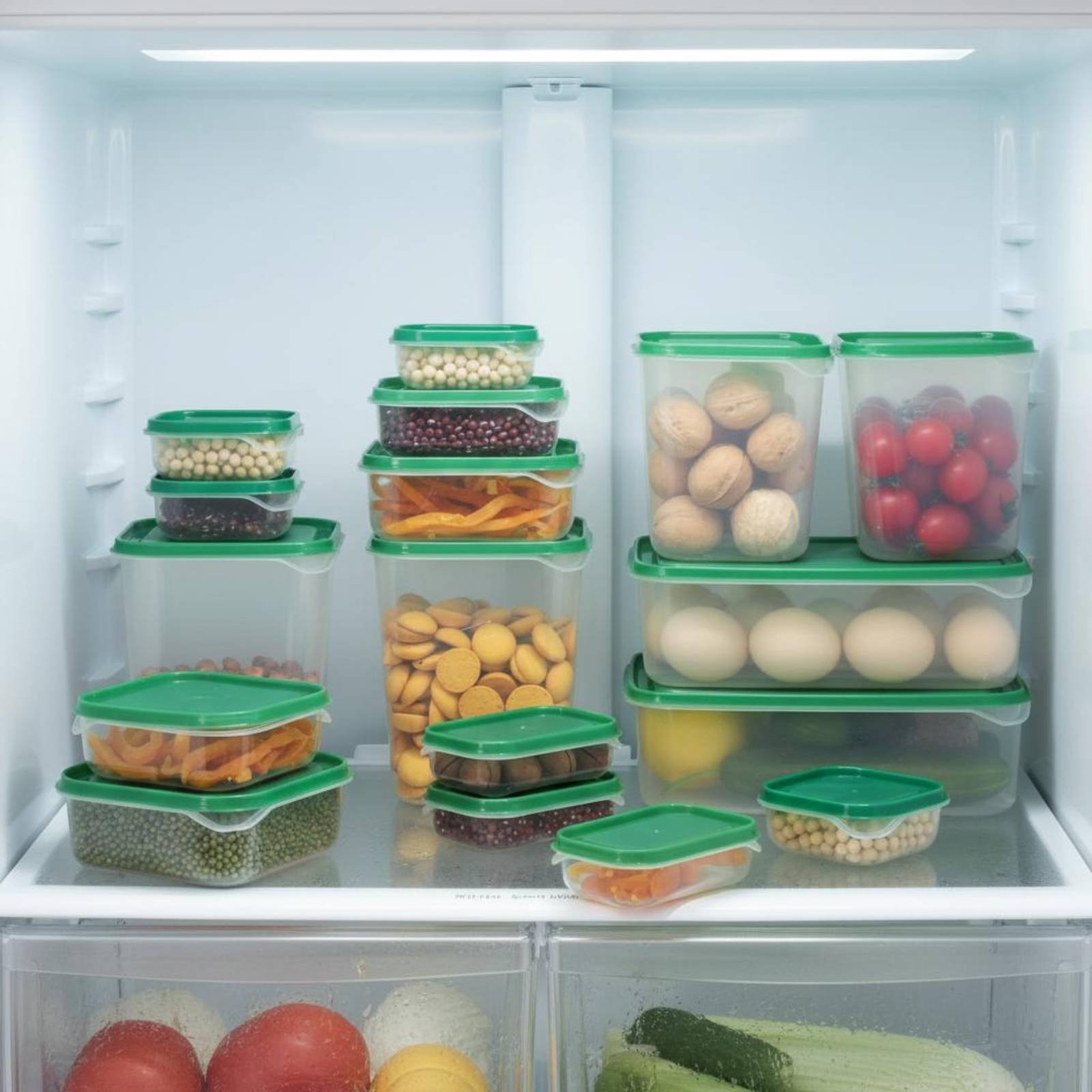 Food Storage Refrigerator - Set di 17 Contenitori per Frigorifero,