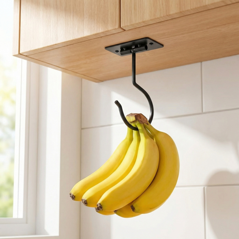 Food Storage Organizer - Gancio a banana autoadesivo in metallo