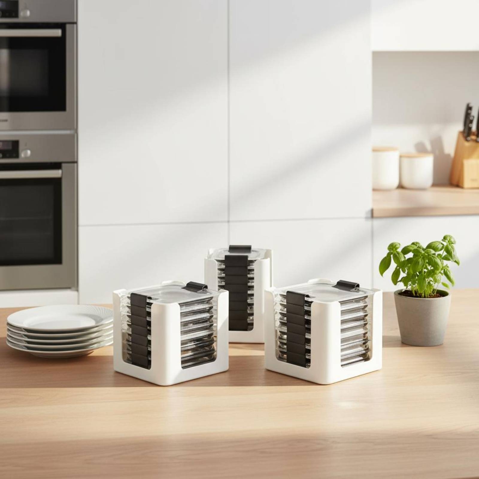 Food Storage Organizer - Set di 3 Organizzatori per Coperchi,
